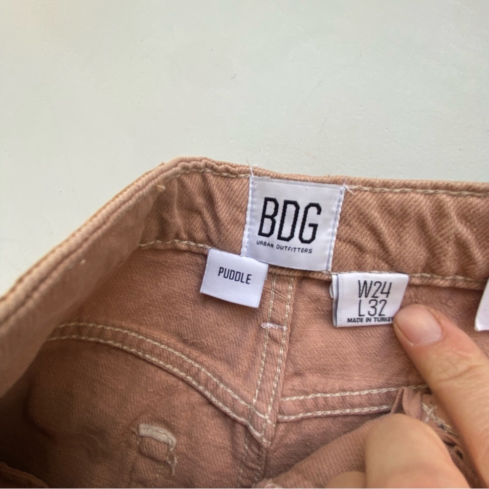 NWT BDG Urban Outfitters Super High Waist Puddle Wide Leg Pink Jeans, 25 0 24 00 - Picture 8 of 13